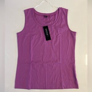 *Lafayette 148 New York Hi-Lo Seamless Women Basic Tank Top M Purple